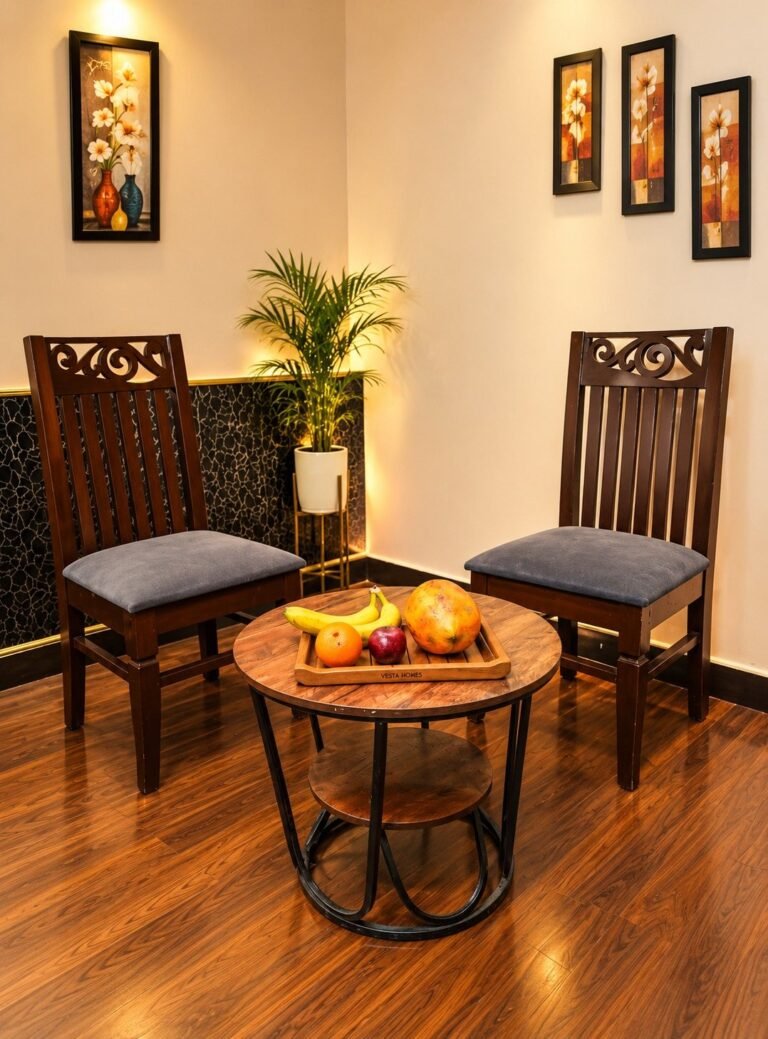 In-room seating corner with fruit basket, Hotel Kasol Heritage